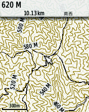 スケール表記300m