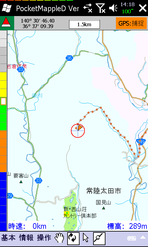 十国峠公園（スケール表記1.5km）